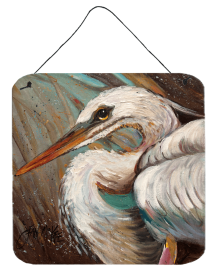 White Egret Wall or Door Hanging Prints (Color: Animals/Birds/Bird - Egret, size: 6 x 6)