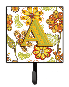 Floral Mustard and Green Leash or Key Holder (size: 4.25 x 7)