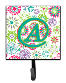Flowers Initial Leash or Key Holder (size: 4.25 x 7)