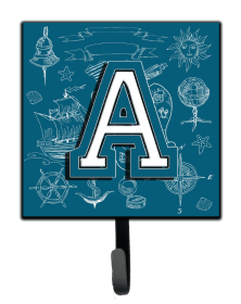Initial Alphabet Leash or Key Holder (Color: Sea Doodles, size: 4.25 x 7)