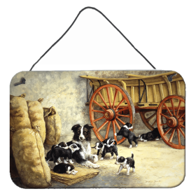 Wall or Door Hanging Prints (Color: Border Collie Dog Litter, size: 8 x 12)