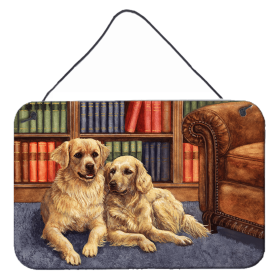 Wall or Door Hanging Prints (Color: Golden Retrievers in the Library, size: 8 x 12)