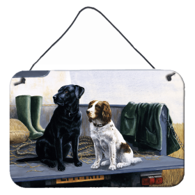 Wall or Door Hanging Prints (Color: On The Tailgate Labrador and Springer Spaniel, size: 8 x 12)