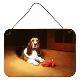Wall or Door Hanging Prints (Color: Basset and Shoe, size: 8 x 12)