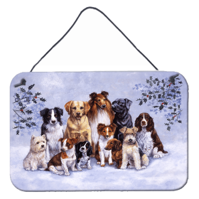 Wall or Door Hanging Prints (Color: Winter Dogs, size: 8 x 12)