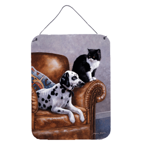 Wall or Door Hanging Prints (Color: Dalmatian with Cat, size: 12 x 16)