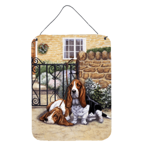 Basset Hound at the gate Accent Decor (Color: Basset Hound at the gate, size: 12 x 16)