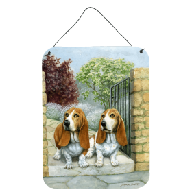 Wall or Door Hanging Prints (Color: Basset Hounds in the Gate, size: 12 x 16)