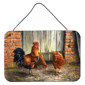 Wall or Door Hanging Prints (Color: Rooster and Chickens by Daphne Baxter, size: 8 x 12)