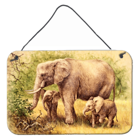 Wall or Door Hanging Prints (Color: Elephants by Daphne Baxter, size: 8 x 12)