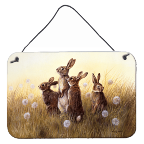Wall or Door Hanging Prints (Color: Rabbits in the Dandelions, size: 8 x 12)