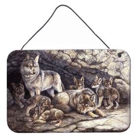 Wall or Door Hanging Prints (Color: Wolf Wolves by the Den, size: 8 x 12)