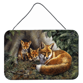 Wall or Door Hanging Prints (Color: A Family of Foxes at Home, size: 8 x 12)