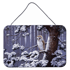 Wall or Door Hanging Prints (Color: Owl on a Tree Branch in the Snow, size: 8 x 12)