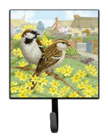 Sarah Adams - Art/Design Leash or Key Holder (Color: House Sparrows by Sarah Adams, size: 4.25 x 7)