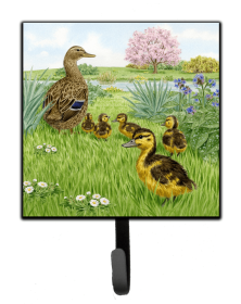 Sarah Adams - Art/Design Leash or Key Holder (Color: Mallard and Ducklings by Sarah Adams, size: 4.25 x 7)