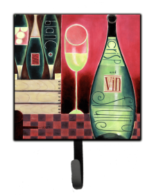 Food/Drink Design Leash or Key Holder (Color: Wine Collection Blanc by Cathy Brear, size: 4.25 x 7)