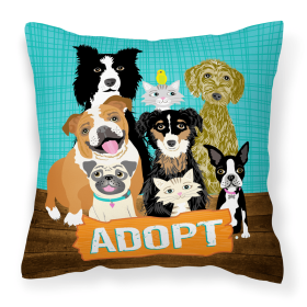 Adopt Pets Adoption Fabric Decorative Pillow (size: 14 x 14)