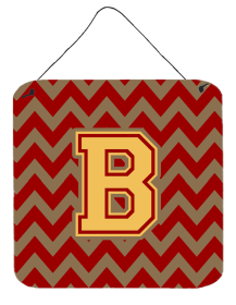 Letter Chevron Wall or Door Hanging Prints (Color: Garnet/Gold, size: 6 x 6)