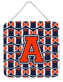 Letter Football Wall or Door Hanging Prints (Color: Orange/Blue/White, size: 6 x 6)