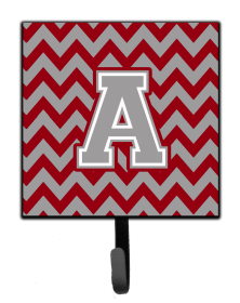 Letter Chevron Crimson and Grey   Leash or Key Holder (size: 4.25 x 7)