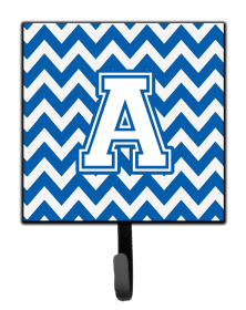 Letter Chevron Blue and White Leash or Key Holder (size: 4.25 x 7)