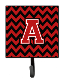 Letter Chevron Black and Red   Leash or Key Holder (size: 4.25 x 7)
