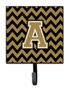 Letter Chevron Black and Gold  Leash or Key Holder (size: 4.25 x 7)