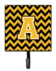 Letter Chevron Black and Gold Leash or Key Holder (size: 4.25 x 7)