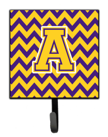 Letter Chevron Purple and Gold Leash or Key Holder (size: 4.25 x 7)