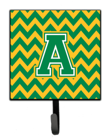 Letter Chevron Green and Gold Leash or Key Holder (size: 4.25 x 7)