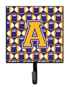 Letter Football Purple and Gold Leash or Key Holder (size: 4.25 x 7)