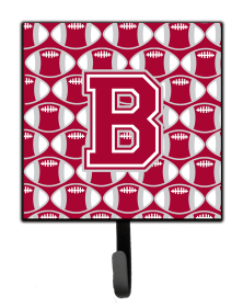 Letter Football Crimson, grey and white Leash or Key Holder (size: 4.25 x 7)