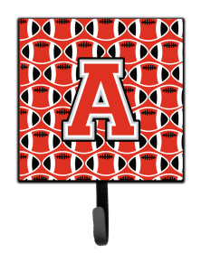Letter Football Scarlet and Grey Leash or Key Holder (size: 4.25 x 7)