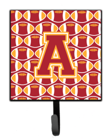Letter Football Cardinal and Gold Leash or Key Holder (size: 4.25 x 7)