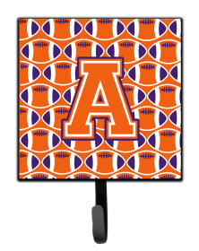 Letter Football Orange, White and Regalia Leash or Key Holder (size: 4.25 x 7)