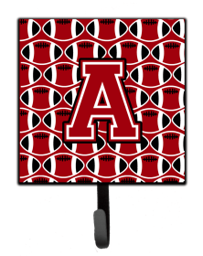 Letter Football Red, Black and White Leash or Key Holder (size: 4.25 x 7)