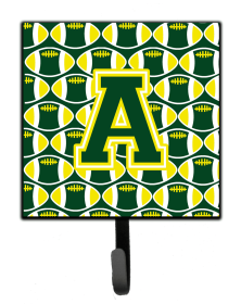 Letter Football Green and Yellow Leash or Key Holder (size: 4.25 x 7)