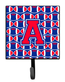 Letter Football Harvard Crimson and Yale Blue Leash or Key Holder (size: 4.25 x 7)