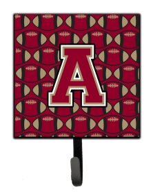 Letter Football Garnet and Gold Leash or Key Holder (size: 4.25 x 7)