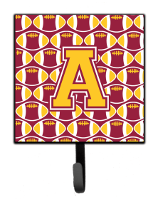Monogram Letter Football Leash or Key Holder (Color: Maroon/Gold, size: 4.25 x 7)