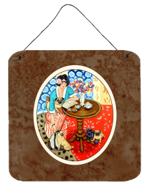 Lady with her Pug Wall or Door Hanging Prints (Color: 7259DS66, size: 6 x 6)