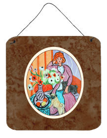 Lady with her Pug Wall or Door Hanging Prints (Color: 7266DS66, size: 6 x 6)