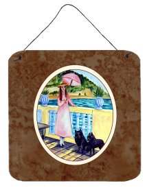 Lady with her Schipperke Wall or Door Hanging Prints (Color: 7267DS66, size: 6 x 6)