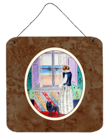 Lady with her Schipperke Wall or Door Hanging Prints (Color: 7268DS66, size: 6 x 6)