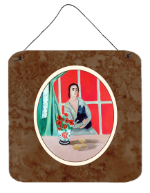 Lady with her Schipperke Wall or Door Hanging Prints (Color: 7269DS66, size: 6 x 6)