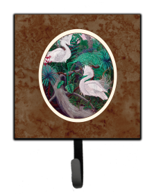 Bird Art Design Leash or Key Holder (Color: Bird - Egret, size: 4.25 x 7)