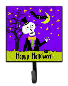 Halloween Leash or Key Holder (Color: Happy Halloween Skeleton, size: 4.25 x 7)