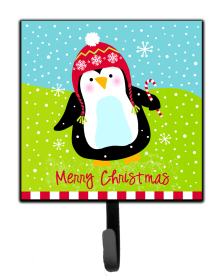 Christmas Leash or Key Holder (Color: Merry Christmas Happy Penguin, size: 4.25 x 7)