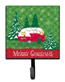 Christmas Leash or Key Holder (Color: Christmas Vintage Glamping Trailer, size: 4.25 x 7)